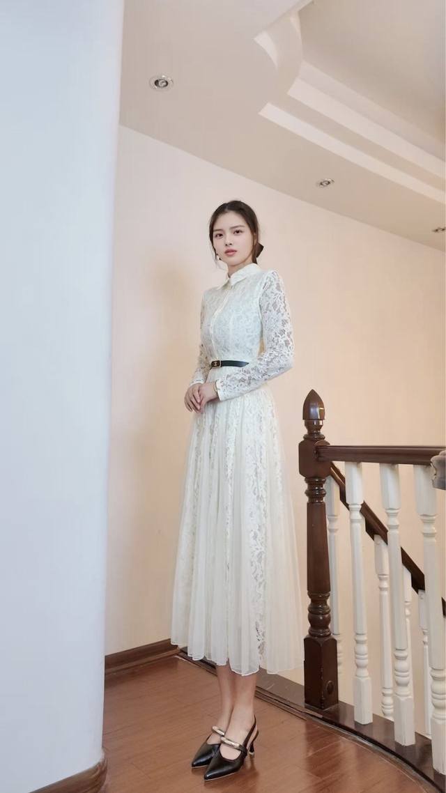 Aw Romantic Lace Mesh Dress Colors: Pink, White, Black Sizes: M-L, Xl-Xxl Size M