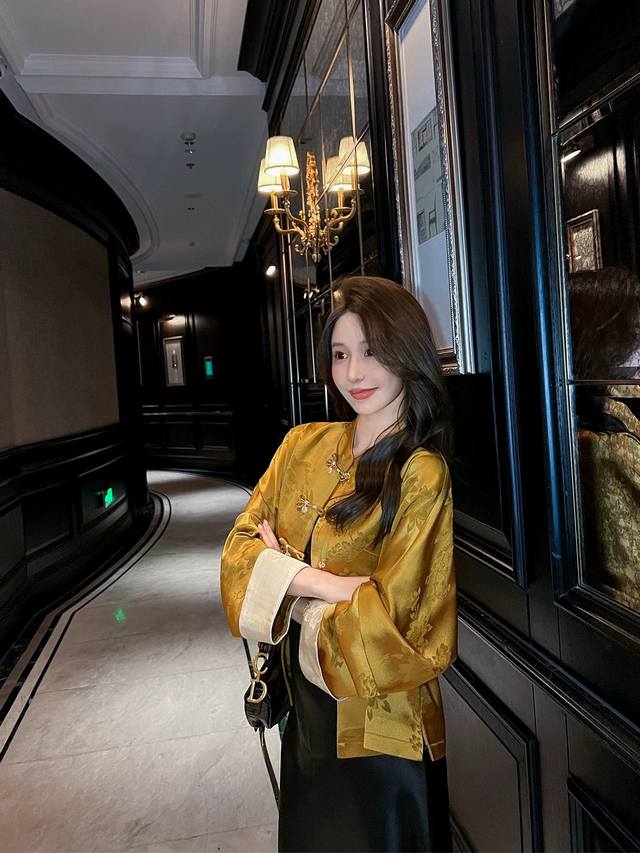 Jacquard Laoqian Peony Jacket Simple Chinese style jacket, smart and chic, soft