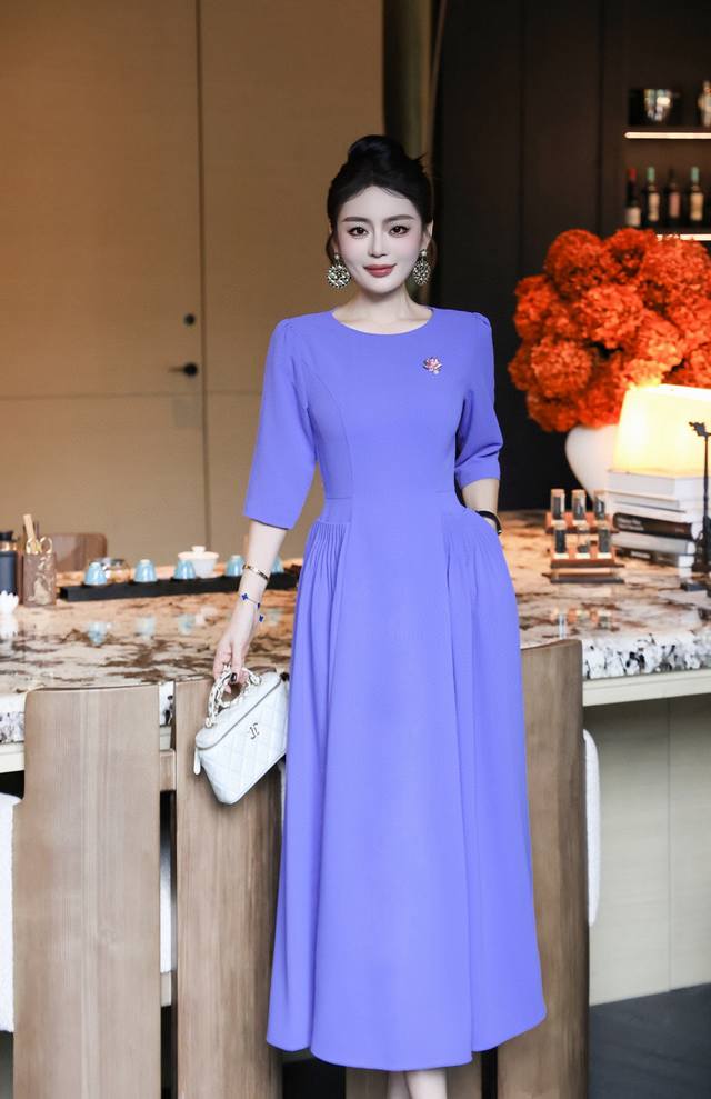 New autumn and winter dress Brand: Turkish series Color: taro purple pink Size: