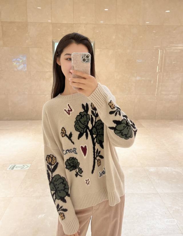 Maxmara# S autumn and winter new official website long-sleeved top Sml wool