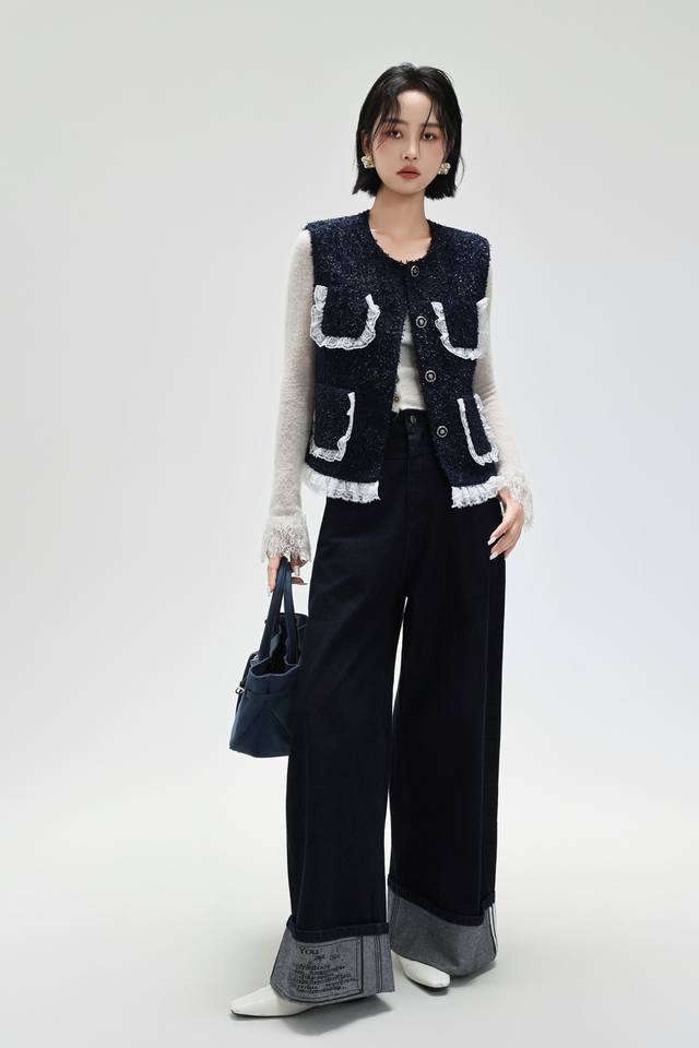 Autumn new style popular small Chanel style vest Smlxl