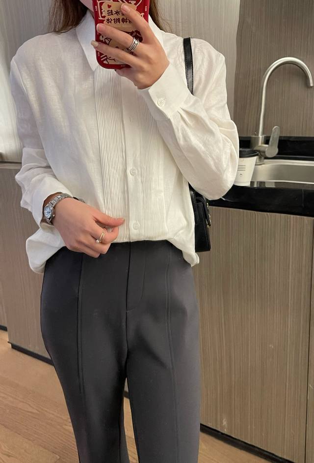 Original restocking hot-selling shipment heavy-duty folded linen shirt exquisit