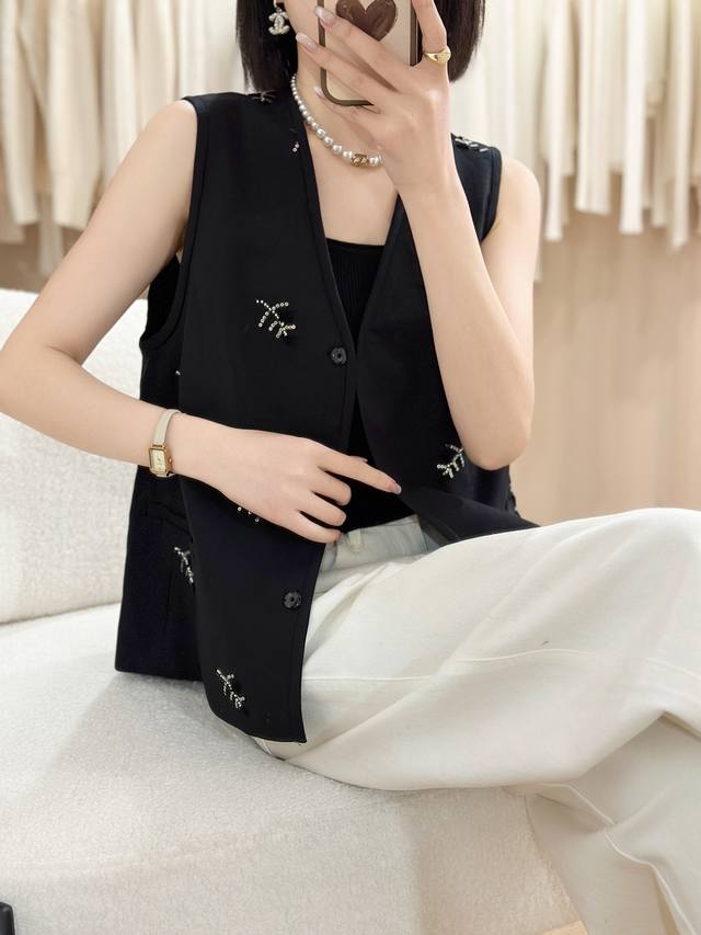Hot sale Heavy sequin embroidery classic all-match V-neck slim high-end linen ve