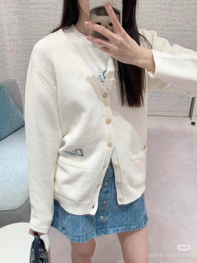 Dior#S autumn and winter new embroidery series jacket unisex Sml wool blend