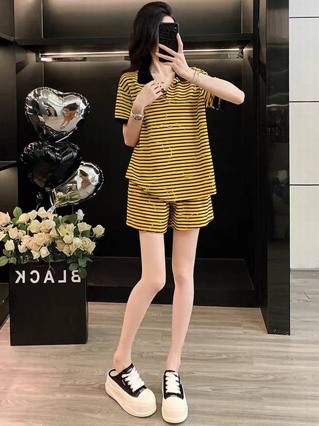 Size: SML-Xl-Xxl Color: Yellow stripes Fabric: Cotton Description: Striped polo