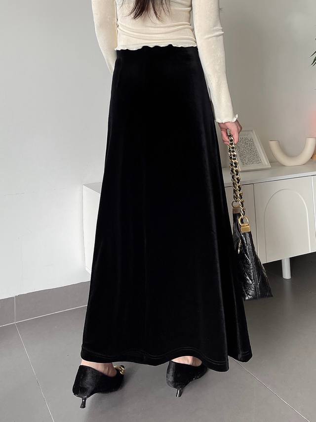 Velvet long skirt Smlxl