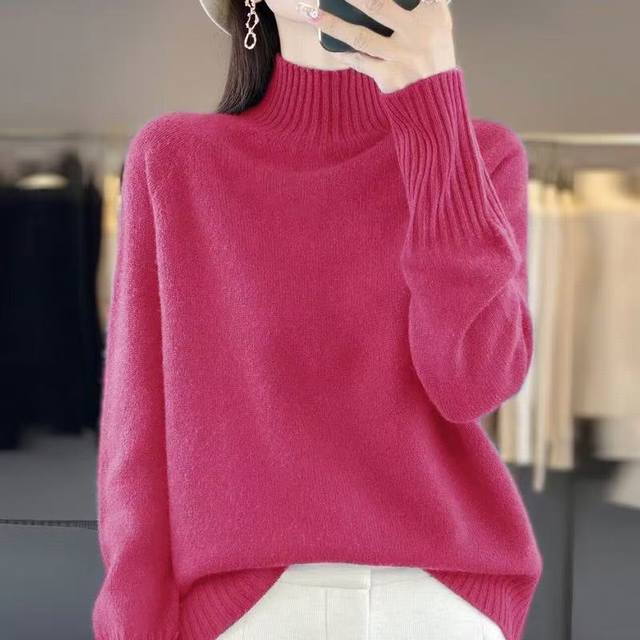 Full wool thickened half turtleneck