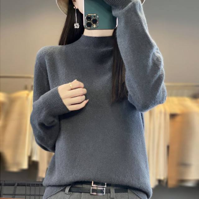 Half turtleneck wool long sleeve