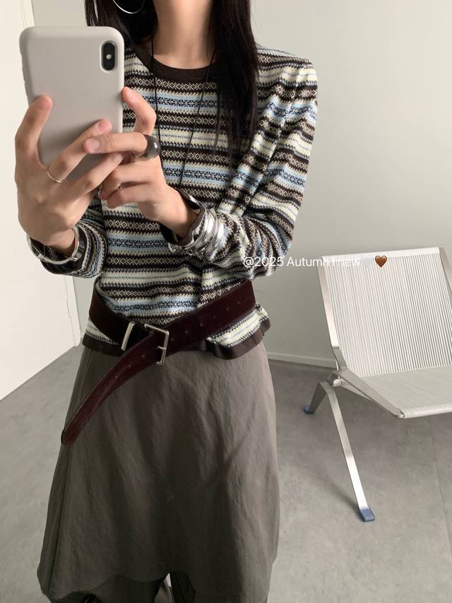 New 33 wool striped style pullover