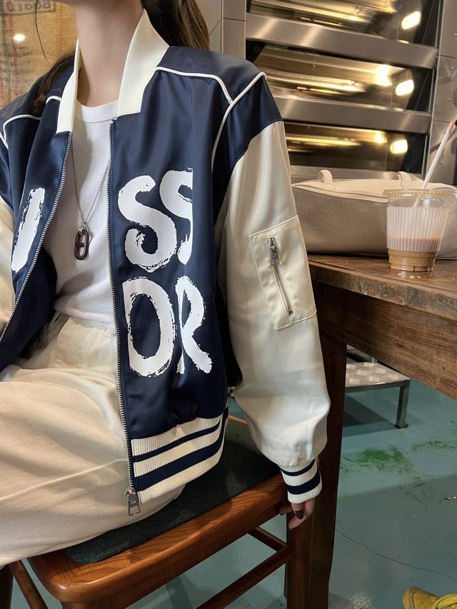 Dio* 25Ss new jacket with thread stitching design and Miss pattern printing deco