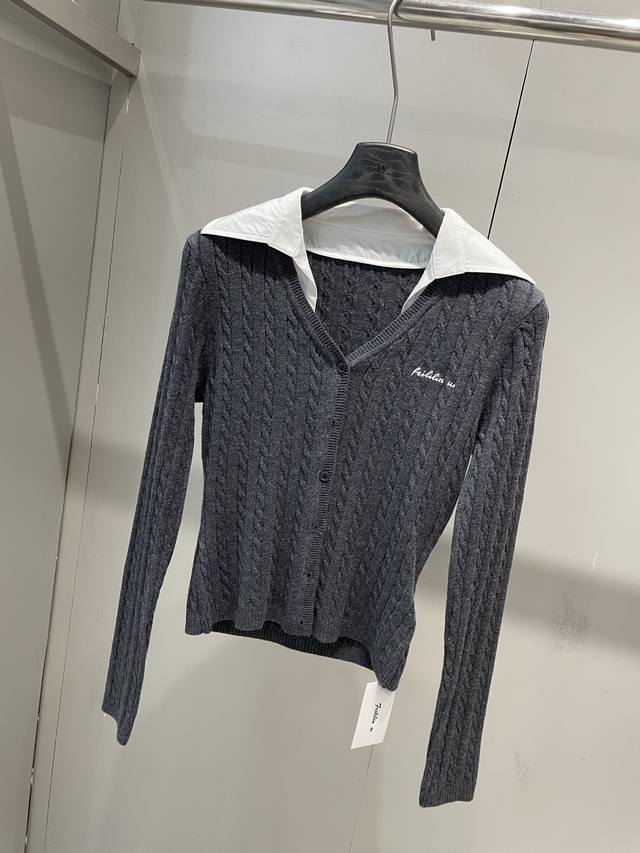 Early Autumn New Arrivals Fake Two-Piece Knit Cardigan