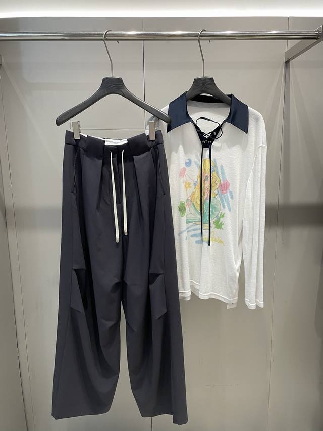 Early Autumn New Arrival Drawstring Loose Wide Leg Casual Pants