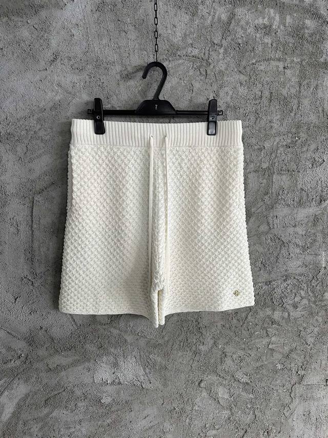 Casablanca 2025Ss Crochet Sweater Shorts Custom Fabric: 65% Cotton + 35% Nylon I