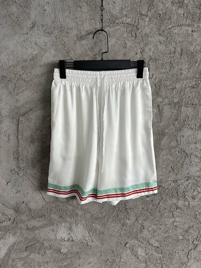 Casablanca Ss sturgeon pattern silk shorts. Custom made silk fabric. Imported hi