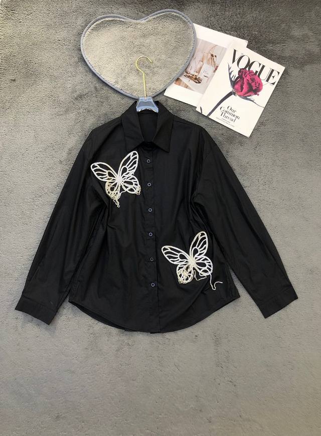 New Design Heavy Three-dimensional Butterfly Shirt Sml