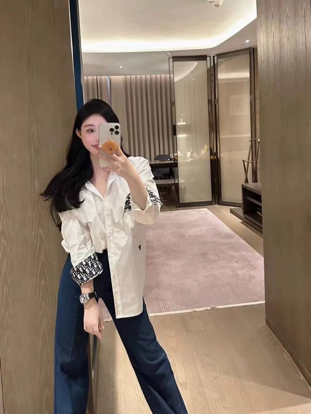 New Design sense stitching letter jacquard shirt Sml