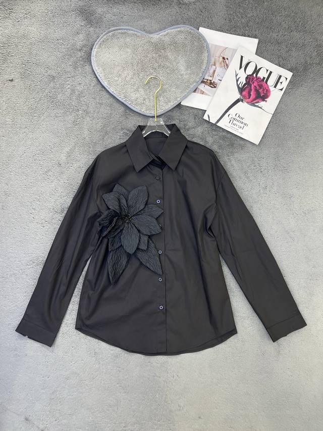 New niche versatile loose slim flower shirt Sml