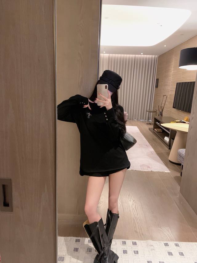 Cro* Ch custom hardware accessories heavy cross leather label round neck long s