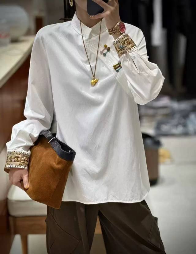 Hot new arrivalNew Chinese style heavy embroidery stand collar oblique lapel col