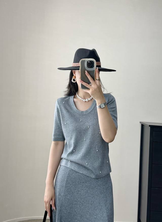 New U-neck skirt fashion wool suit two-piece suit ultra-fine wool one size