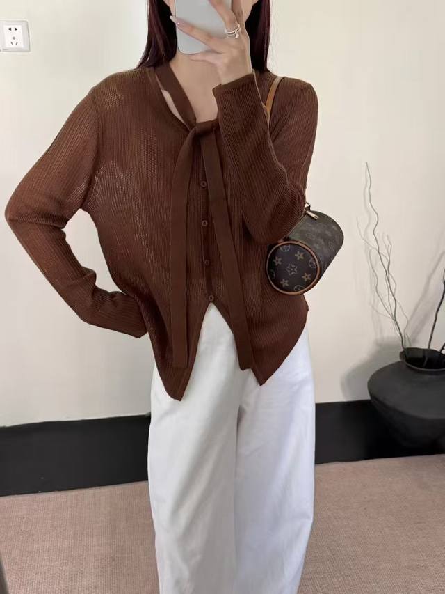 New fine wool long-sleeved cardigan