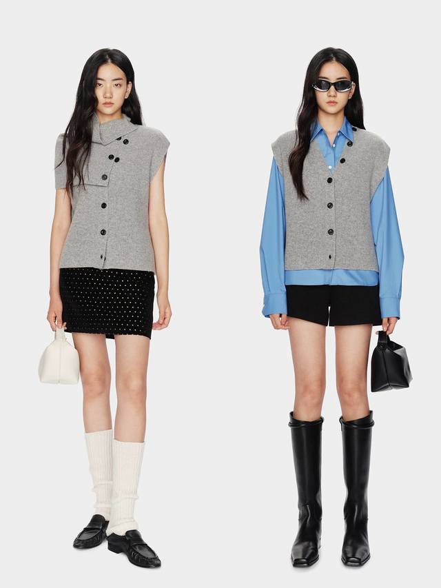 Autumn new 33 wool scarf vest