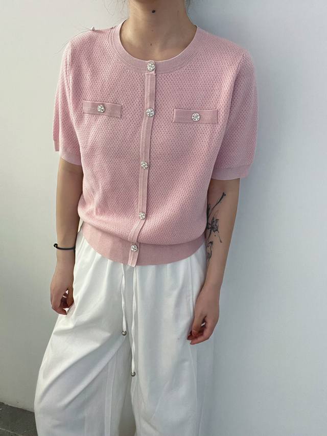 30 wool short-sleeved cardigan ML