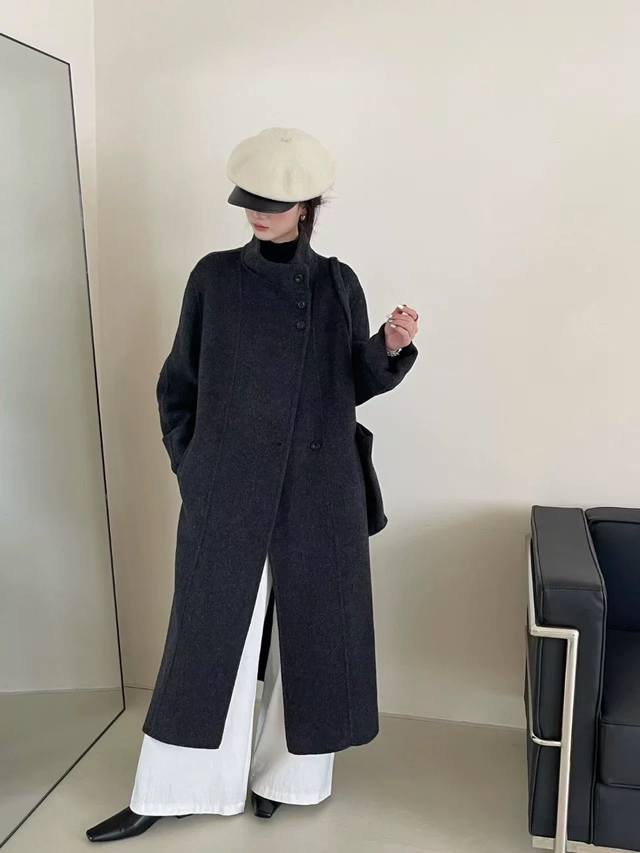 Shoulder bag long, navy blue, night black, charcoal gray, oatmeal, four colors 2