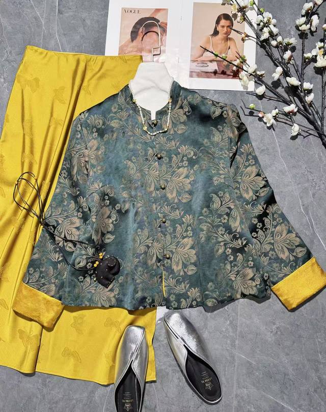 100% rayon shantung yarn jacquard jacket.