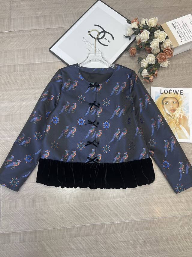 Popular fashion all-match high-quality silk velvet patchwork jacket is now avai