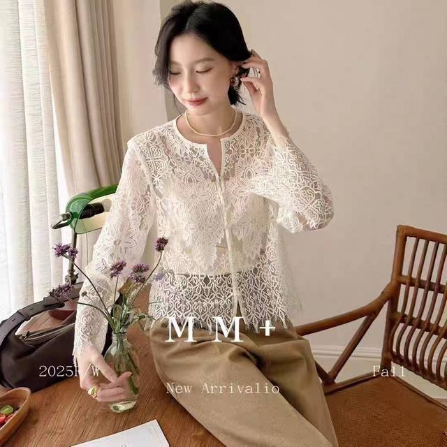 Xiaoxiang style autumn and winter new designer lace top Smlxl