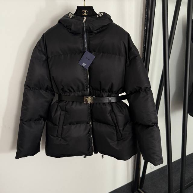 Style No. 20255394 prad* Newest custom logo hardware belt waist long-sleeved ho