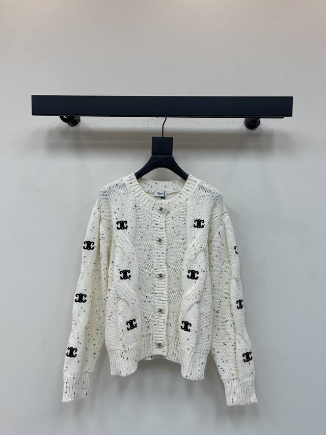 Celin*25's new heavy-duty colorful sequined letter embroidered round-neck knit i