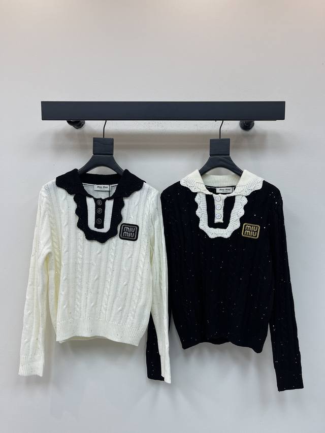 Miumi*25's new early fall lapel knit long-sleeve top! Custom-woven wool yarn cre