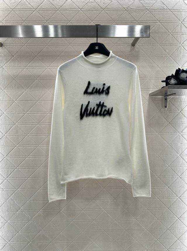 Louis Vuitto*2025 New Arrivals: Letter-Knit Long-Sleeved Top. Custom-made with Y