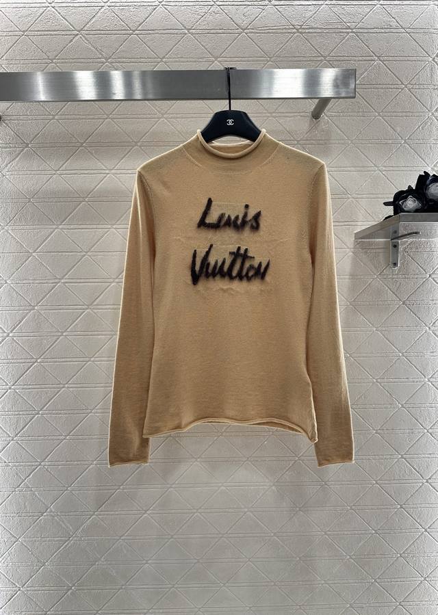 Louis Vuitto*2025 New Arrivals: Letter-Knit Long-Sleeved Top. Custom-made with Y