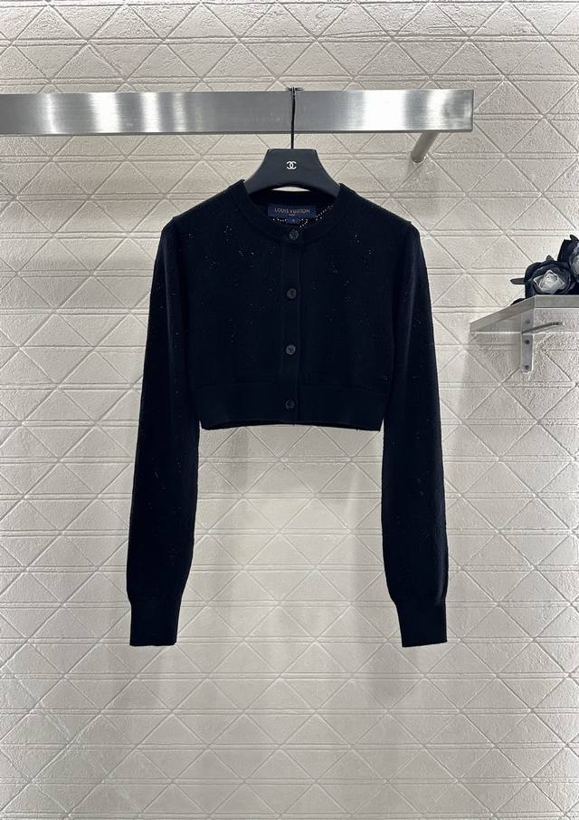 Louis Vuitto* 2025 New Arrivals: Openwork Knit Cropped Cardigan. Custom-made Yb
