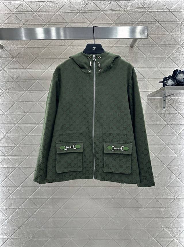 Gucc*2025 New Arrivals Lapel Hooded Drawstring Jacquard Jacket Custom Yb Importe