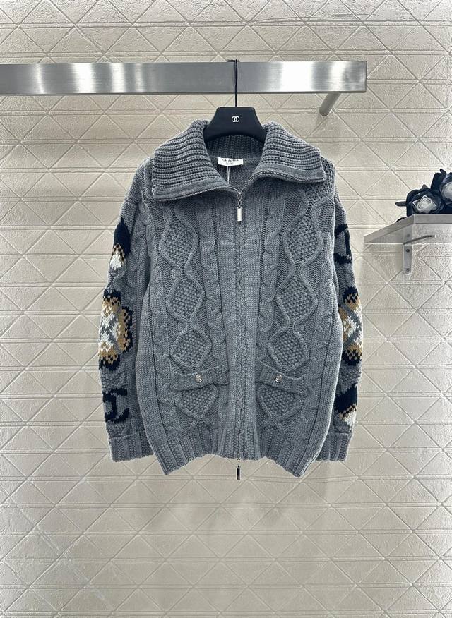 Chane*2025 New Arrivals: Zippered Crochet Cardigan. Custom-made from Yb wool yar