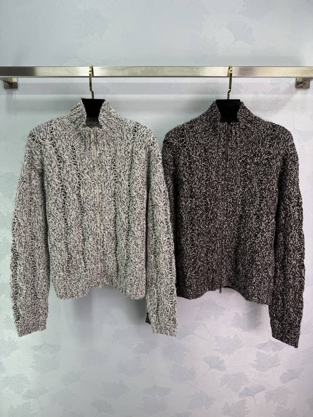 Bc*25 New early fall stand-up collar knitted cardigan. Chunky knit craftsmanship