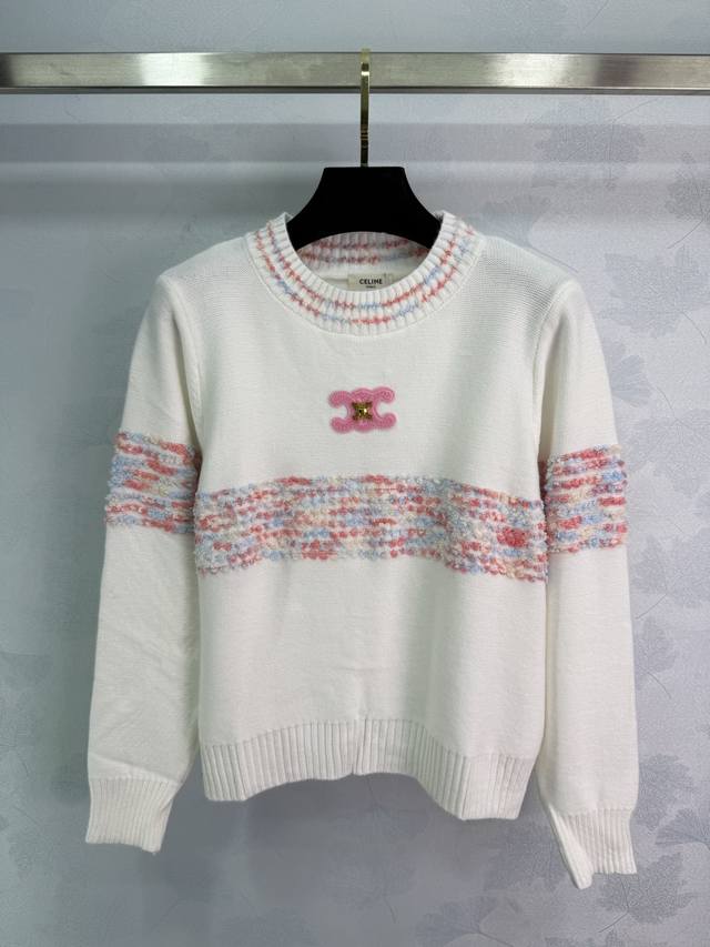 Ce* 2025 Early Fall New Arc de Triomphe Round Neck Knit Long Sleeve! Custom wool