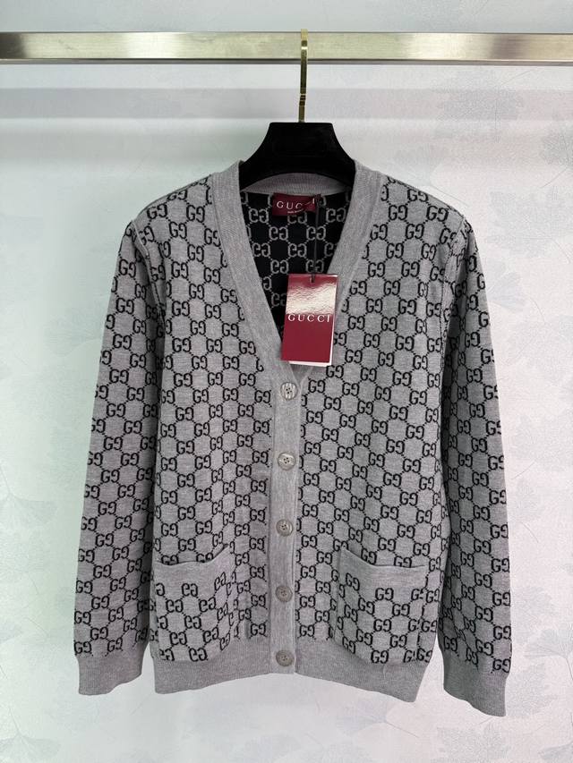 Gucc* A new reversible jacquard knit cardigan for early fall 2025! Custom-made w