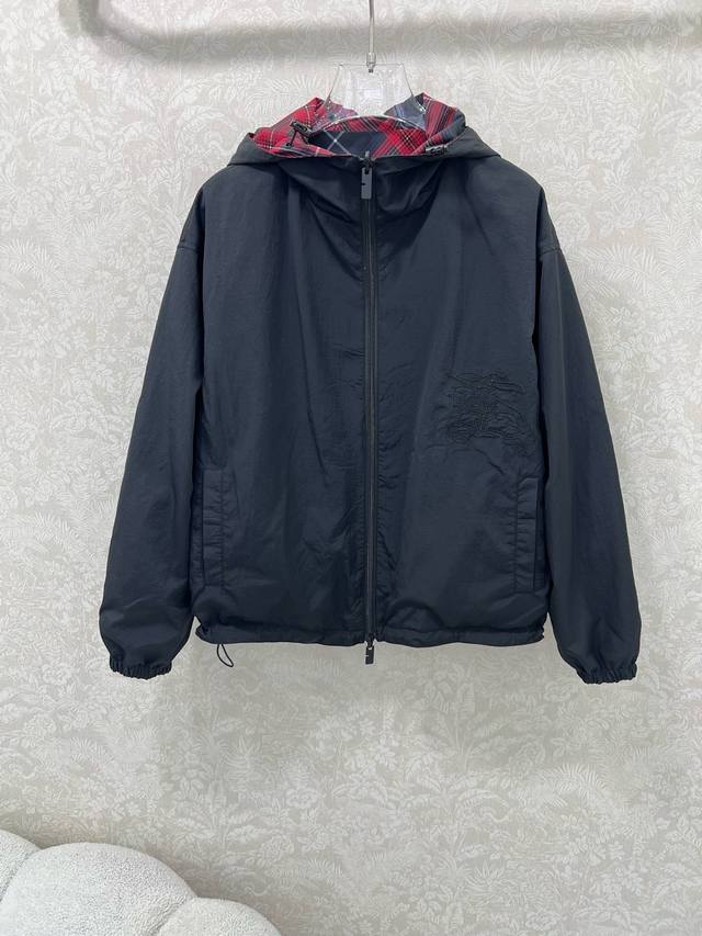 Double-sided jacket, Burberr*25 new fall/winter reversible casual jacket. This