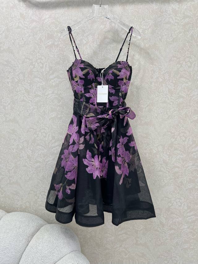 Zimmerm*25's new Bauhinia flower print halter dress features short shoulder stra