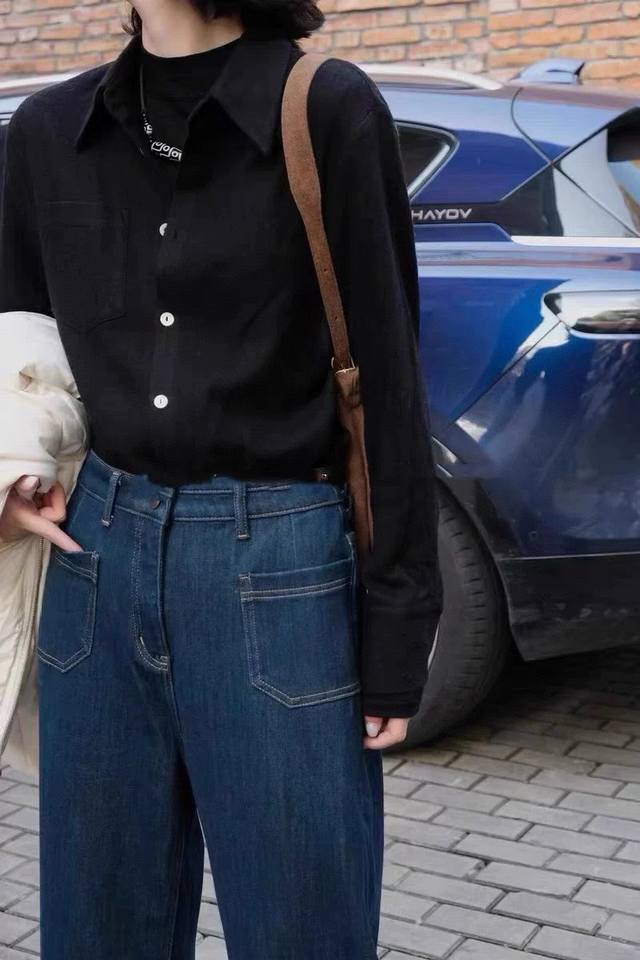 New autumn style Popular high quality Australian wool pocket shirt Red, black a