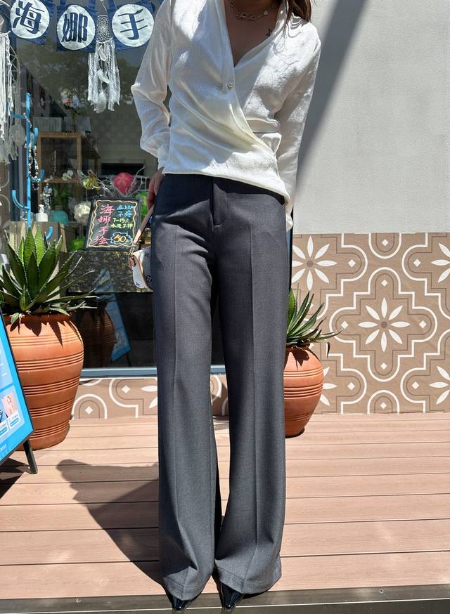 25 Autumn and Winter New Tencel Wool Straight Trousers High Quality Exquisite Tr