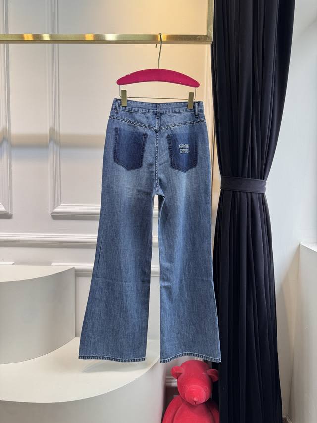miu25 new style, ultra-thin wide-leg jeans Blue jeans are classic and versatile