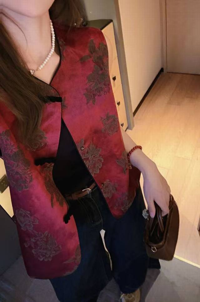 Chinese elegant temperament national style jacquard vest jacquard with its own