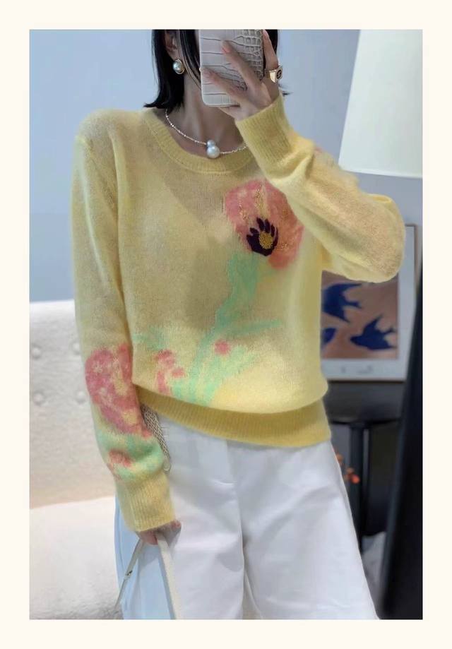 Korean version of the new long-sleeved round neck pullover sweater short style