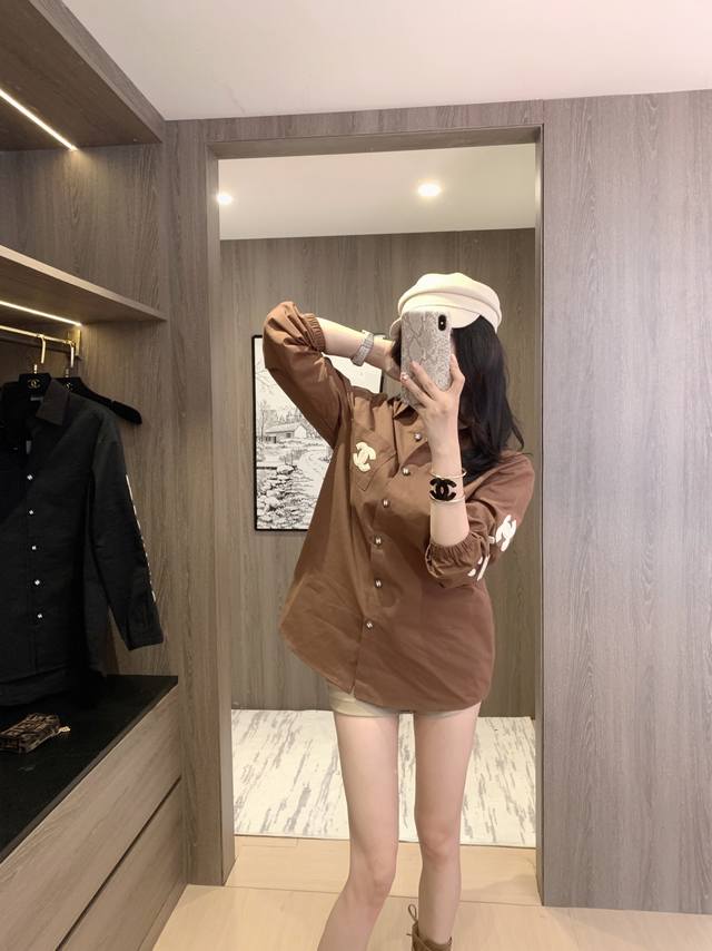 25Ss early autumn new Chane* letter shirt jacket ~ exclusive spot, heavy towel l